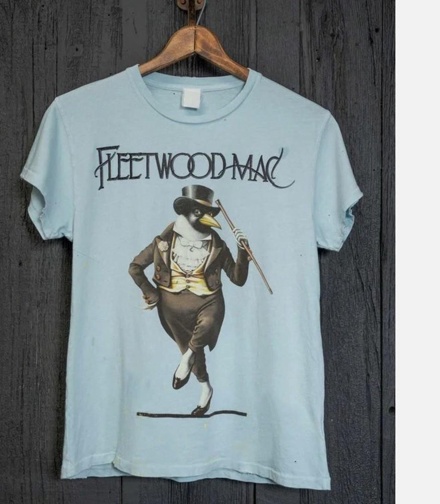 Редкая футболка с коротким рукавом Fleetwood Mac, светло-голубая, винтажная