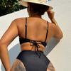 Женский купальник черный полый сексуальный бикини с высокой талией пляжная одежда купальные костюмы