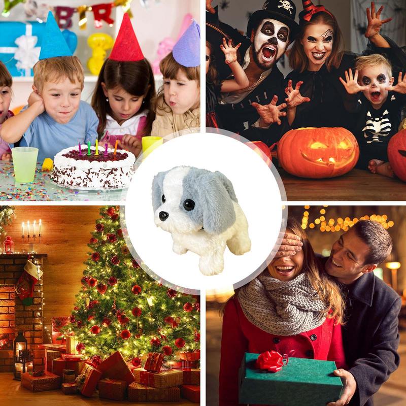 Электронные домашние животные для детей, прогулочная собака, кошка, плюшевые животные, лающая собака-компаньон, электрические домашние животные на батарейках, виляние хвостом