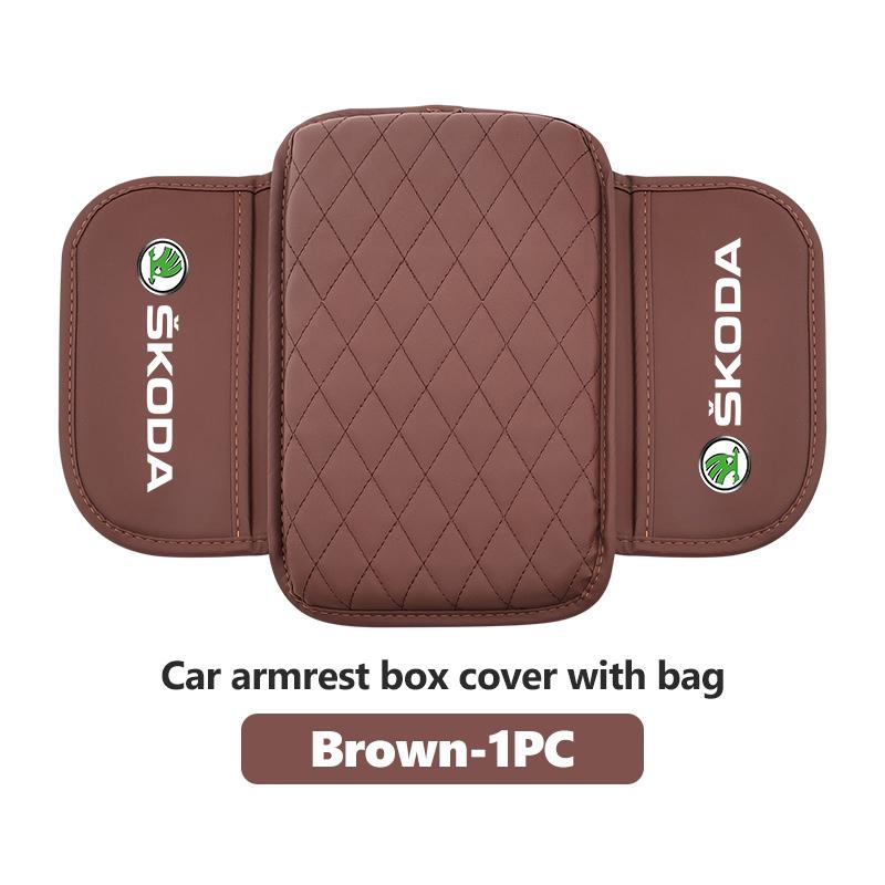 Car Armrest Box Pad Auto Protective Armrest Mat Storage Bag Interior Accessory For Skoda octavia a5 a4 mk1 2 fabia superb rapid xknp33