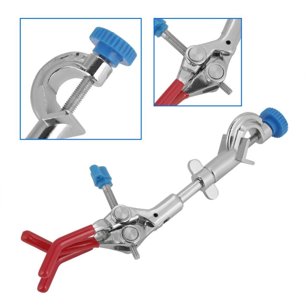 Rubber Coated Three Prong Clamp Multipurpose Lab Clamp Holder Test Tube Clamp For Laboratory Use