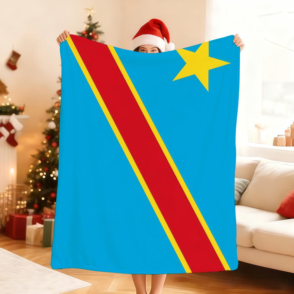 Nation Democratic Republic Congo Flag Blanket Soft Throw Blanket for Home Bedroom Sofa Picnic Travel Office Cover Blanket Gift