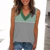 Women's Fashion Casual Daily Versatile Striped Texture Slim Fit Summer Vest Top