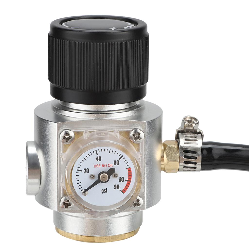 0-90PSI CO2 Mini Gas Regulator 5/16in Gas Line Assembly Pressure Gauge Ball Lock Accessory Kit