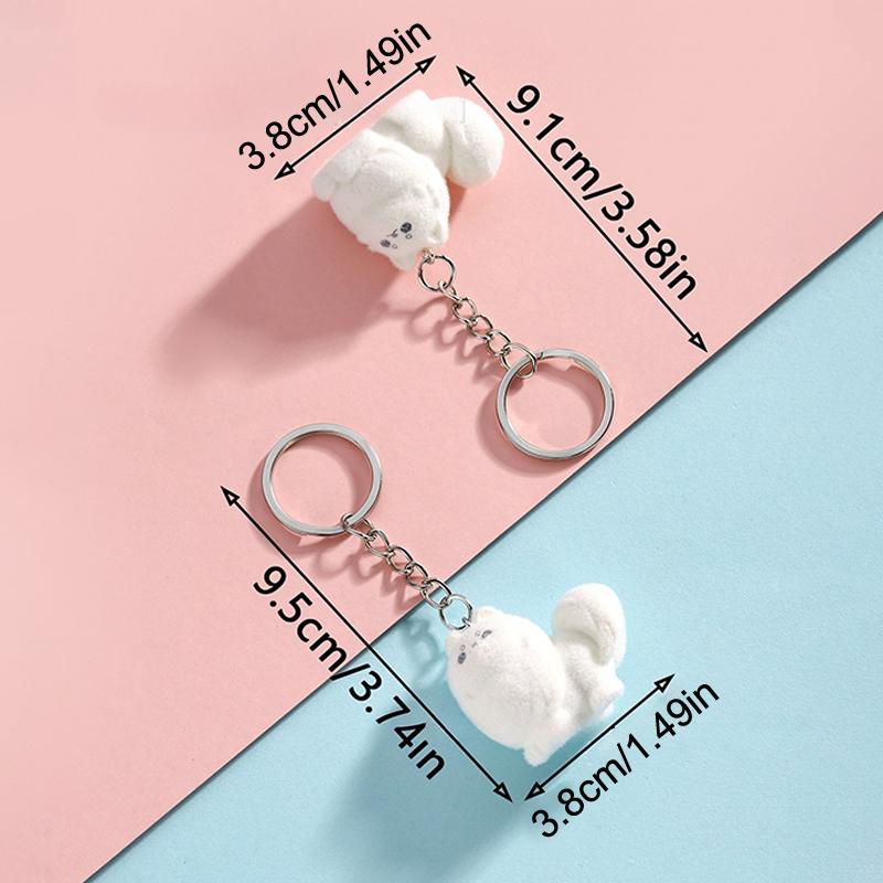 Милый мультяшный трехмерный брелок в виде щенка-кролика, брелок для ключей, новинка, креативный рюкзак, украшения, аксессуары, подарки