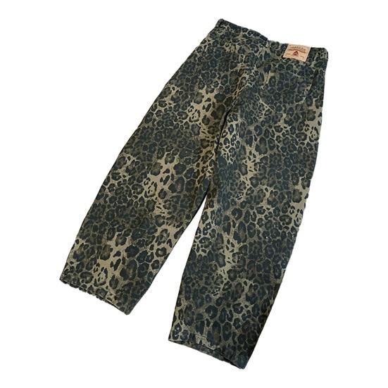 Men Pants Loose Deep Crotch Retro Hip Hop Leopard Print Soft Breathable Pockets Mid Waist Full Length Stretwear Long Trousers