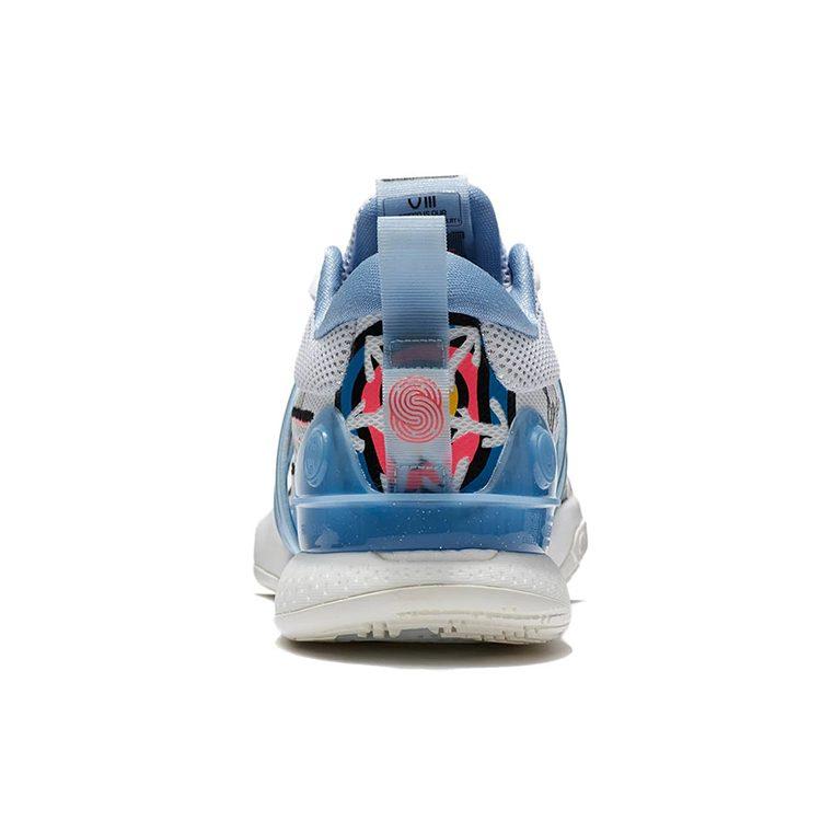 Li Ning Speed 8 Амортизирующие Нескользящие Износостойкие Низкие Баскетбольные Кроссовки Мужские Бело-Синие ABAT119-4