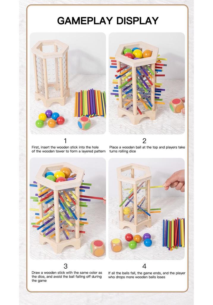 Montessori Colorful Stick Pulling Game – Parent-Child Interactive Educational Toy