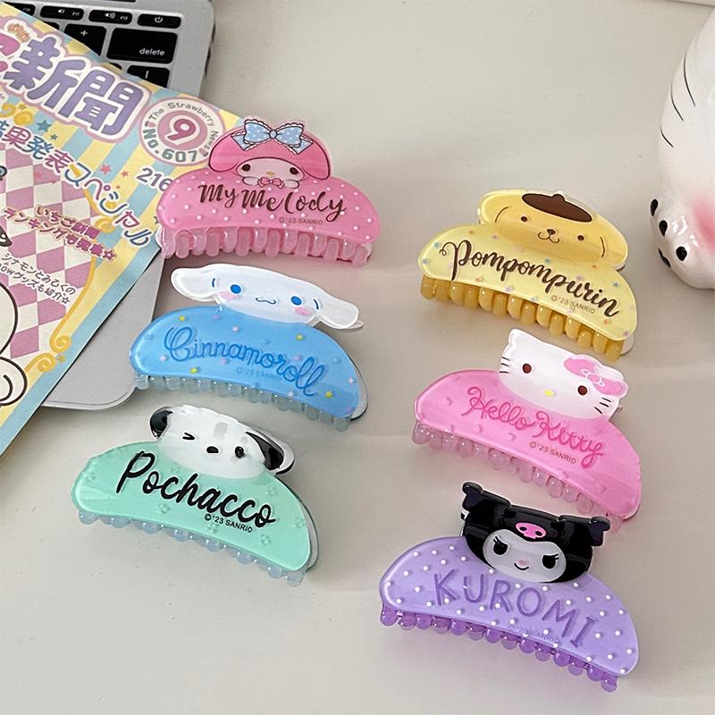 Мультяшный Аниме Маленькое Животное Sanrio Заколка Для Волос Милые Сладкие Зажимы для Волос Затылок Заколка Для Волос Головной Убор Кавайные Акриловые Зажимы Акулы