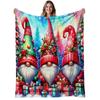 1pc Christmas Gnomes Blanket - Soft Warm 280GSM Flannel Bedspread with Cute Gnome Characters, Cozy Bed Couch Throw for & s, All-Season Holiday Bedding