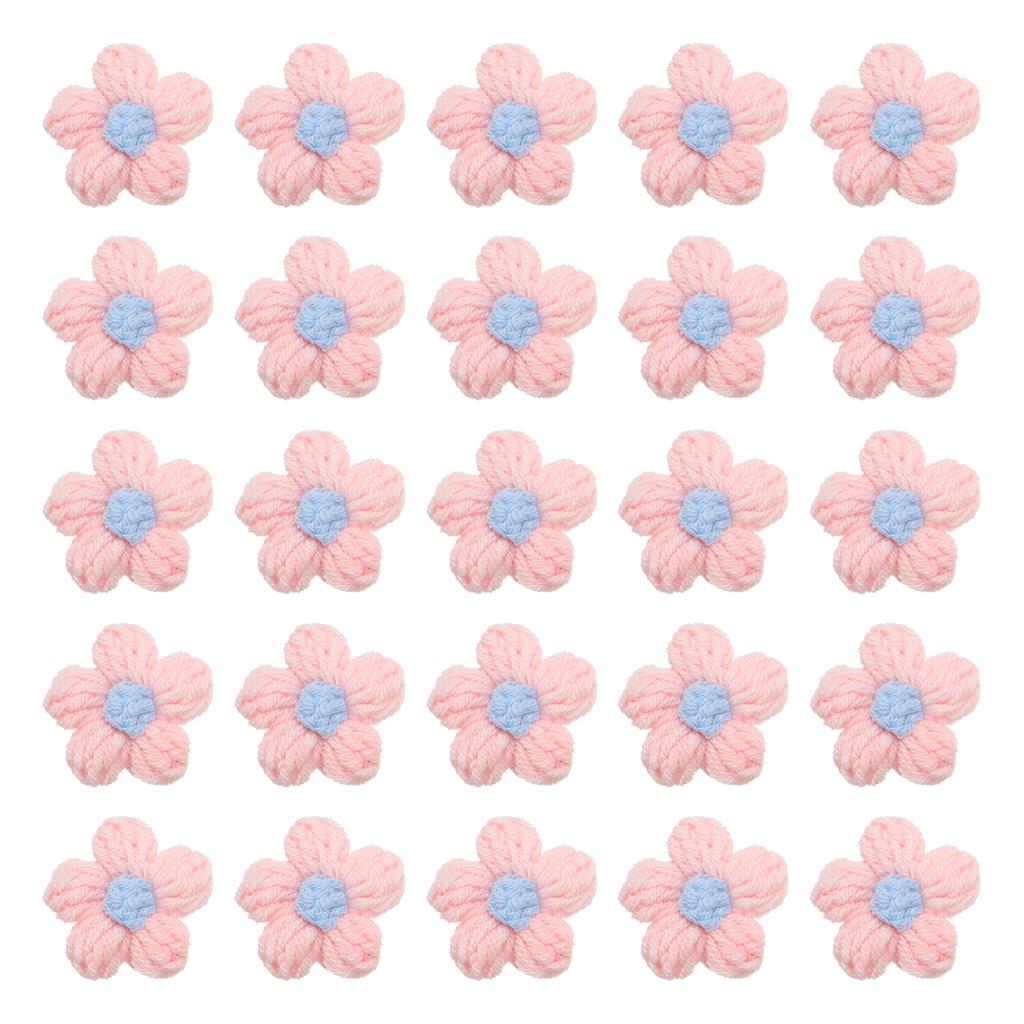 36pcs Crochet Flowers Applique Flowers for Craft Sewing Crochet Flowers Bouquet DIY Hair Clothes Party Craft Christmas Decor