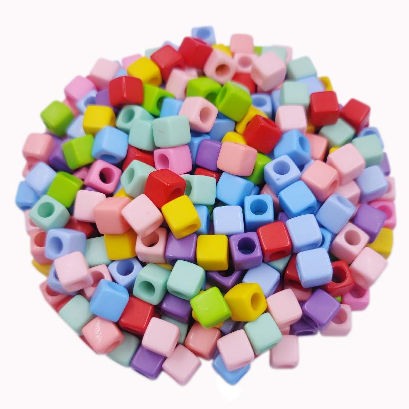 Творческие 40 шт 7 мм DIY квадратные свободные бусины подвески ожерелье браслет конфетный цвет для изготовления ювелирных изделий
