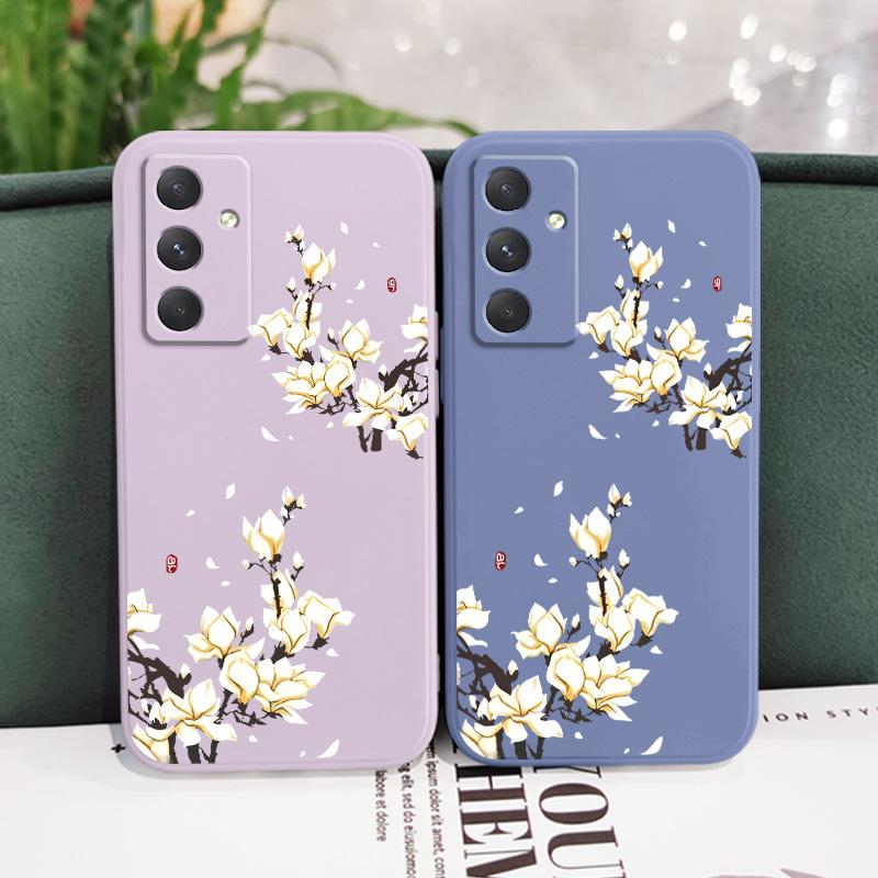Golden Petal Flower Phone Case For Samsung Galaxy A56 A36 A26 A16 A06 A17 A07 A55 A35 A25 A15 A05 A54 A34 A24 A14 A04 4G 5G Cove
