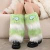 Anime Cute 3D Wing Boot Cover Women Girls Japanese Colorblock Plush Leg Warmer