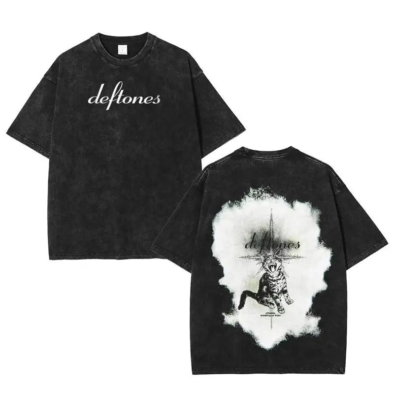 Deftones Graphic Tee – 90s Grunge Washed T-Shirt, Alternative Rock Band Merch, Soft Cotton Streetwear Gift for Deftones Fans