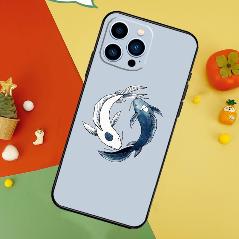 Koi Fish Yin Yang Phone Case For iPhone 18 17 Pro Max 16 15 14 13 12 11 Pro Max Plus 12 13 Mini 16e 17 Air Cover