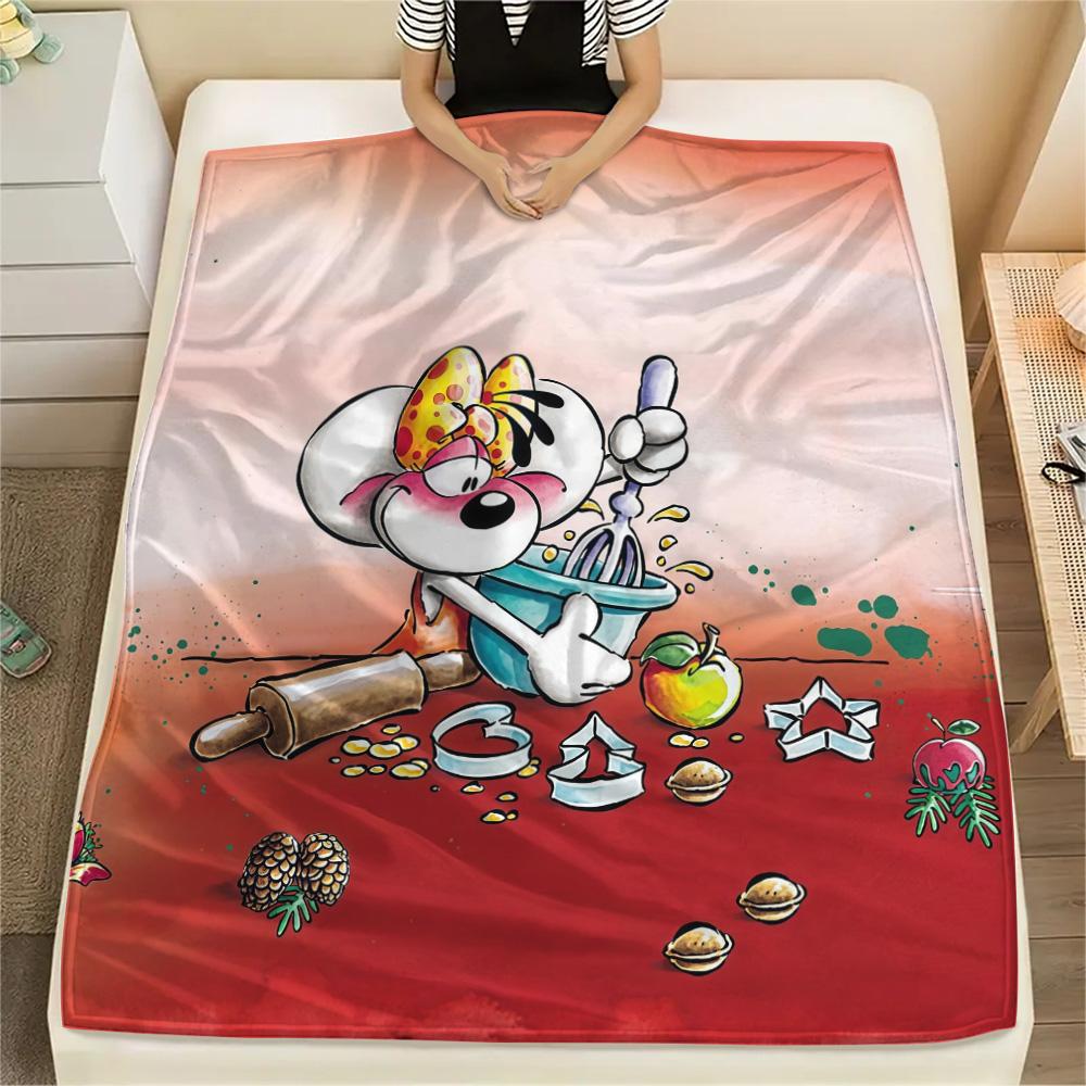 Diddl the Jumping Mouse5 Flannel Blanket, High quality Comfortable for All Seasons, Home Decor, Warmth and Comfort
