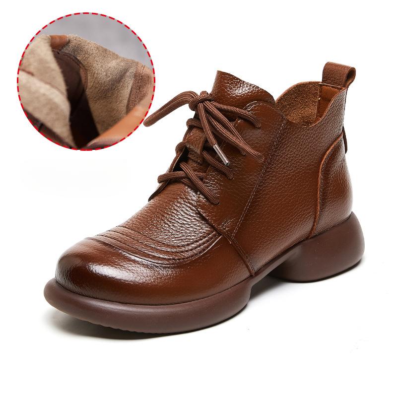 Женские повседневные ботильоны на шнуровке, удобные повседневные зимние ботинки на платформе и толстом каблуке, короткие женские ботинки с высоким берцем, деловая обувь