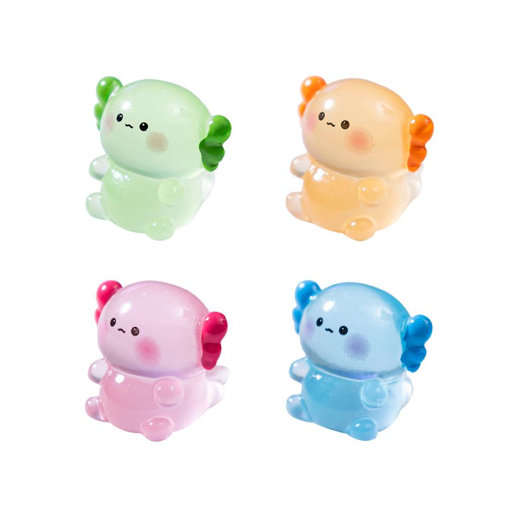 Luminous Chubby Hexagonal Dragon Figurine Cute Diy Decorative Accessories, Micro-Landscape Resin Small Ornaments