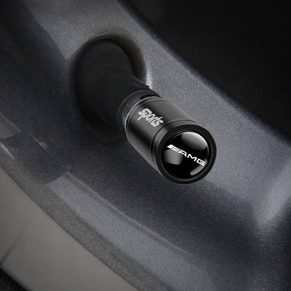 XTRL1 4Pcs Metal Car AMG Badge Wheel Tire Valve Caps Dust Cover For Mercedes Benz AMG W212 W213 W205 W177 W204 V177 W247 W176 GLA GLC