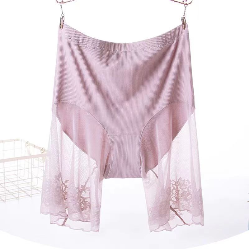 Safety Shorts For Women Summer Plus Size 5XL Solid Color High Waist Boxers Panties Sexy Lace Anti Chafing Pants