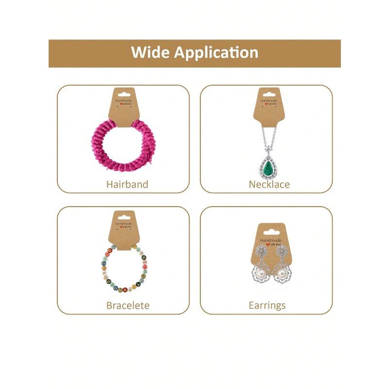 100 шт.-Карточки для демонстрации браслетов и серег, Самоклеящиеся карточки для серег ручной работы, Подходят для ожерелий, браслетов, брелоков, серег, резинок для волос