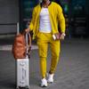 Men's Casual Outdoor Fitting Long Sleeved Jacket And Pants Two-piece Set