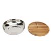 304 Stainless Steel Mixing Bowl Serving Bowl With Wood Lid Food Storage Salad Bowl For Kitchen
