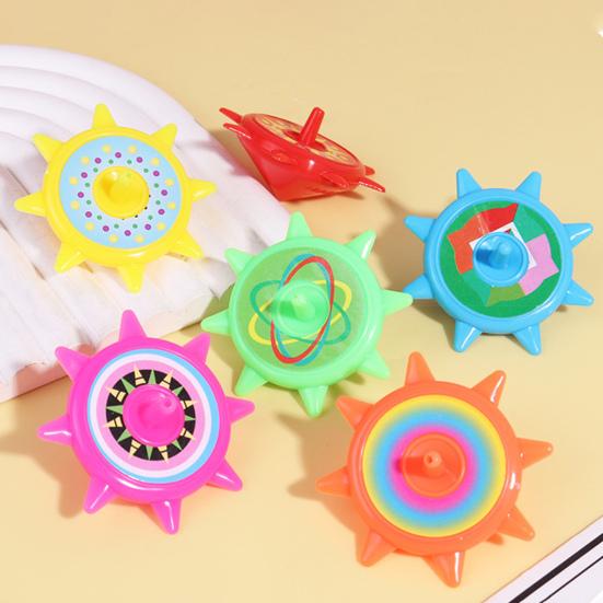 12Pcs Colorful Plastic Spinning Top Portable Travel Kids Mini Gyroscope Educational Spinner Toy Toddlers Boys Girls Gift Party Favors