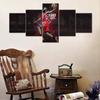 5 шт., звезда баскетбола, спортивный тренажерный зал, 5 шт., картины на холсте, настенный постер без рамки, 5 панелей, декор комнаты, абстрактное искусство