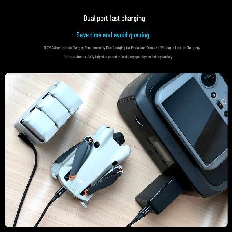 LKTOP 100 Вт GaN Быстрое зарядное устройство для дронов DJI