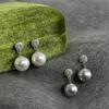 Темпераментные белые, серые серьги-гвоздики с имитацией жемчуга и циркона для женщин, модные серьги-капли, ювелирные изделия, подарки