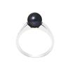 Bague - Pearls & Colors - Perle De Culture d'Eau Douce 7-8 Mm - Noir - Argent 925 - Qualité AAA+
