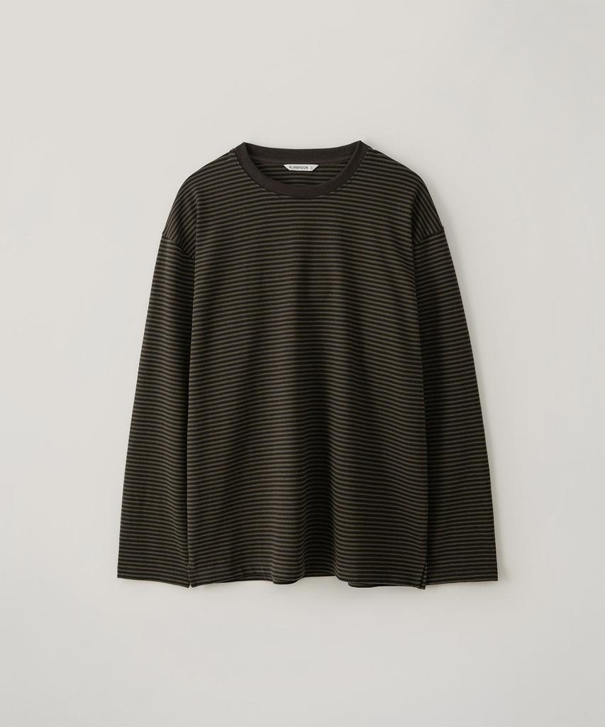 BLANKROOM Pencil Stripe Long Sleeve Tee_Shade Olive