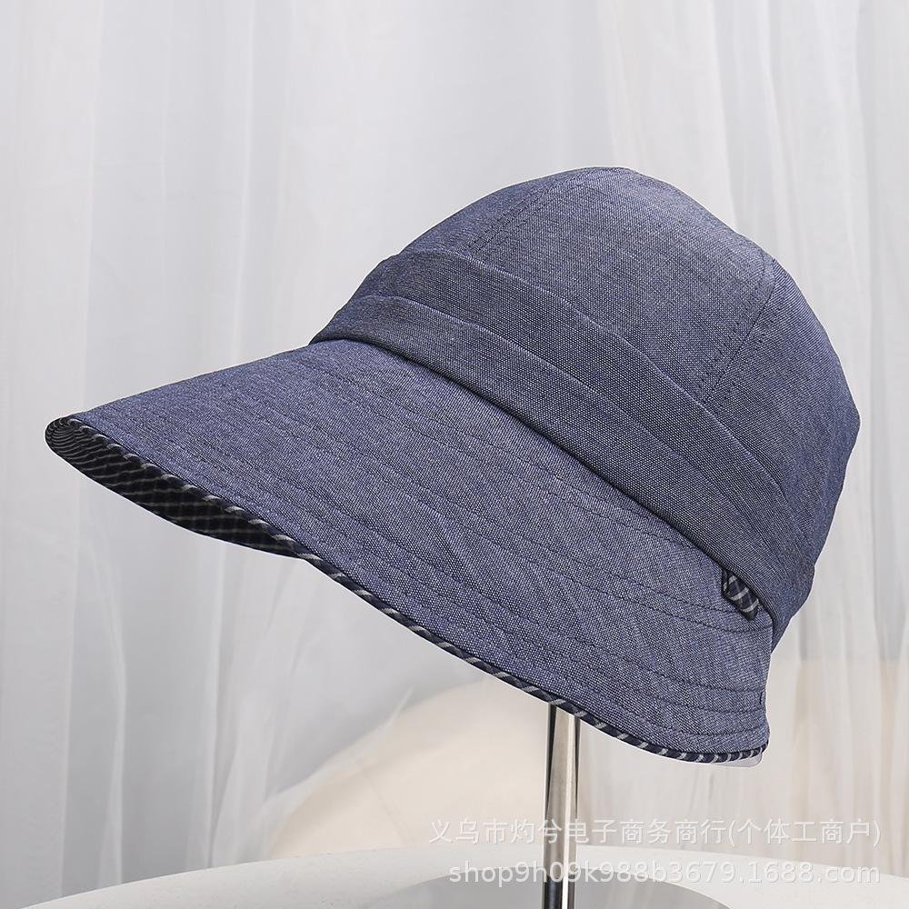New simple spring and summer bucket hat can tie ponytail sun hat outdoor casual versatile sunshade sun protection cap