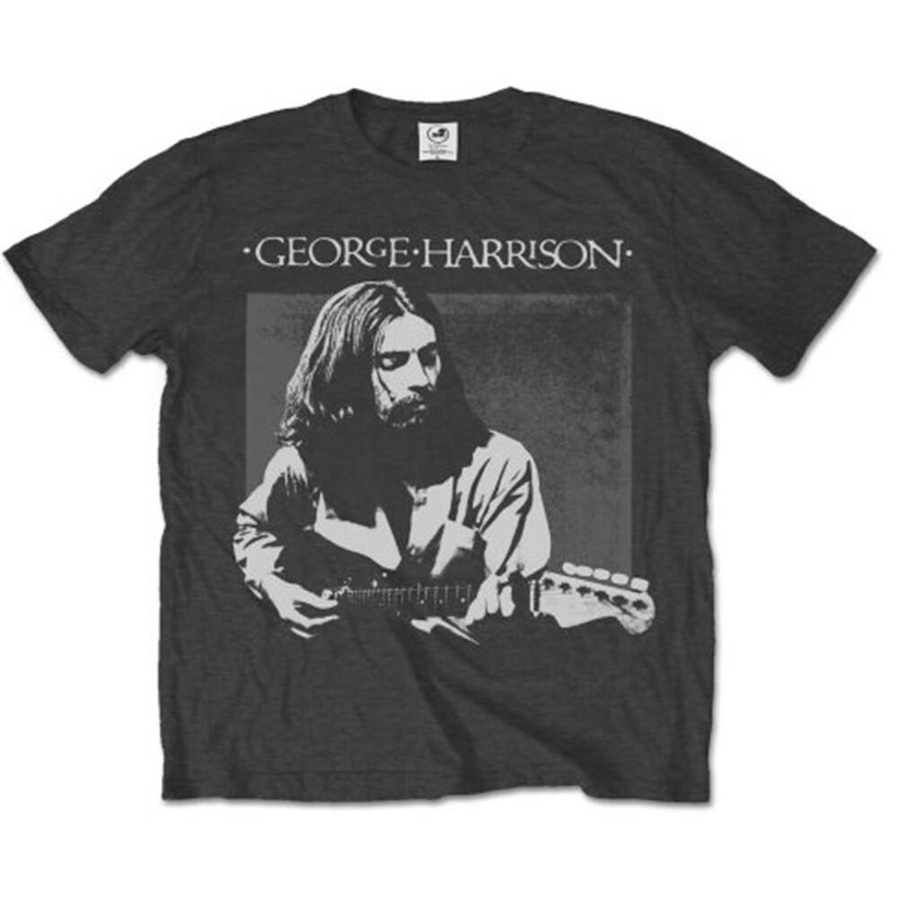 Мужская футболка George Harrison Live Portrait Slim Fit Угольно-серая Унисекс футболка
