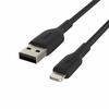 Кабель Belkin USB-A - Lightning в оплетке, совместимый с iPhone 13 / 12 / SE / 11 / XR, быстрая зарядка, сверхпрочный, сертифицированный MFi, 3M, черный, BOOST C
