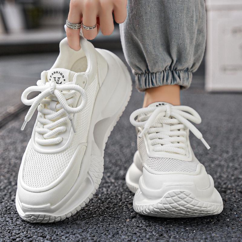 Модные кроссовки мужские летние на толстой подошве увеличивающие рост беговые кроссовки сетчатые дышащие легкие сетчатые туфли zapatillas deportivas hombres