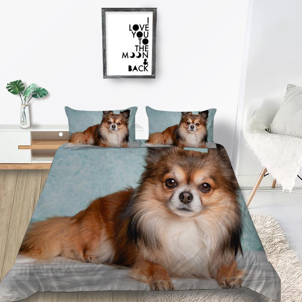 Новая мода в стиле животных, пододеяльник, 3D-принт с собаками, постельное белье, полиэстер, домашние комплекты кроватей для мальчиков и девочек, комплект постельного белья одного размера