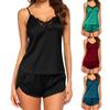 Women Sexy-Lingerie Sleepwear Satin Silk Babydoll Nightwear Pajamas Set
