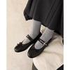 2025 Spring Miu Bow Ballet Shoes Round Head Shallow Mouth Flat Sole Shoes Temperament Retro Mary Jane Women's Shoes