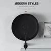 Bathroom Ceramic Vessel Sink Black Round Washing Bowl Deck Mounted Basin Sink Waterfall Faucet Mixer Tap Combo