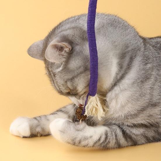 Cat Teething Chew Toys Gum Protection Boredom Relief Toys Interactive Bite-resistant Dental Cotton Rope Toys for Cats Indoor Interaction