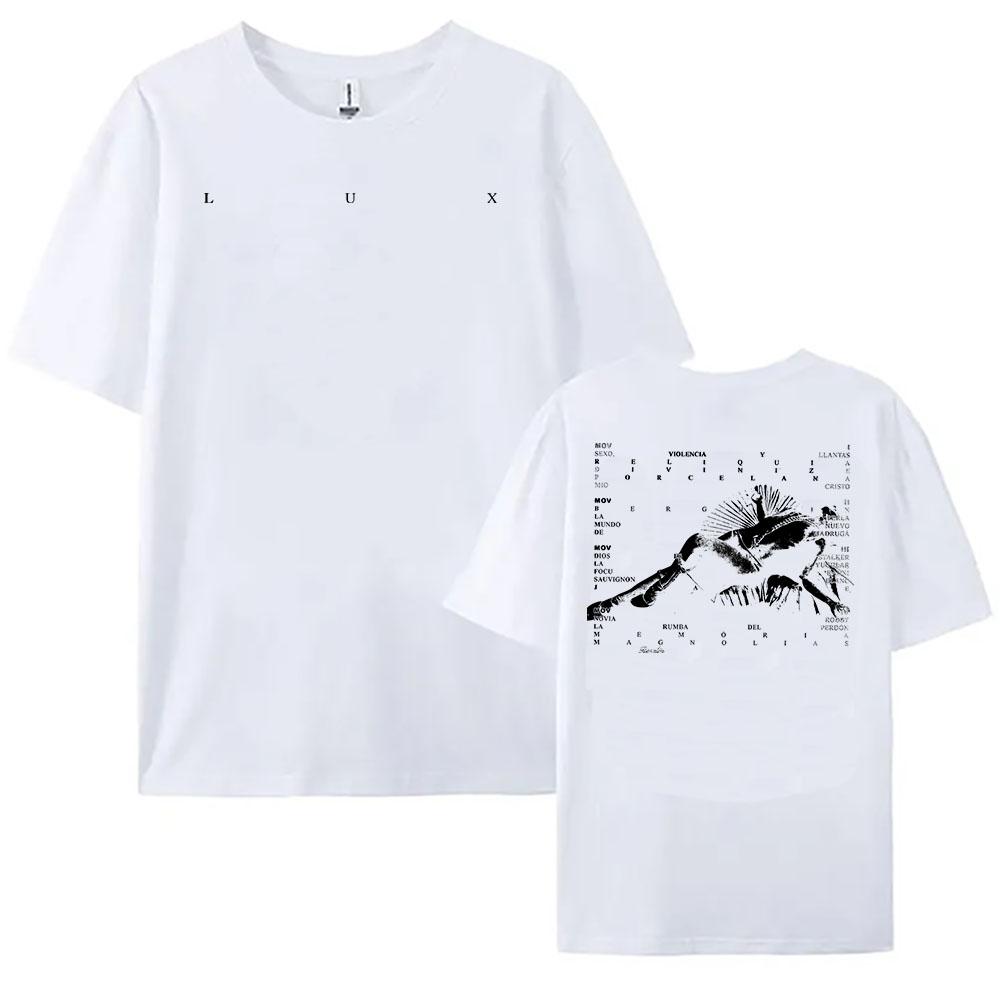 Rosala LUX TRACKLIST TEE Хлопковая футболка с коротким рукавом Модная женская футболка Графическая печать Одежда Унисекс Уличная одежда Женская Унисекс Рубашка
