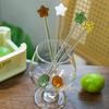 Star Coffee Spoon Colorful Crystal Glass Tea Spoons Long Handle Mixing Round Spoon Dessert Cake Scoops Kitchen Tableware