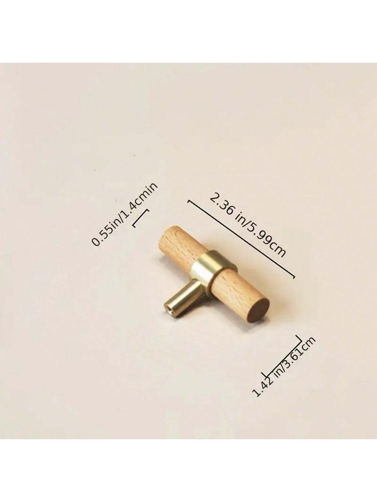 Ручки из бука и латуни, ручки для ящиков современной простой корпусной мебели, ручки для шкафов, ручки из бука