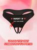 Womens Sexy Open Underwear Custom Name Print Pattern Letters Lace Panties Underwear Low Rise T-Back Underpants