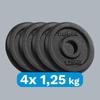 Cast Iron Weight Set 4X1.25Kg 6Kg Hole 31Mm Classic Plate Rebel