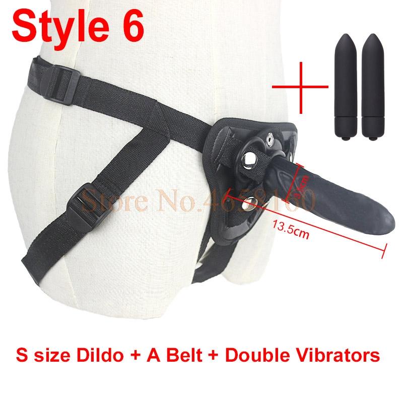 5 / 6 / 7 Inch Big G-Spot Dildo Strap-On Harness Kit Silicone Dildo Strapon Penis Bullet Vibrator Couples /  Lesbian Sex Toys