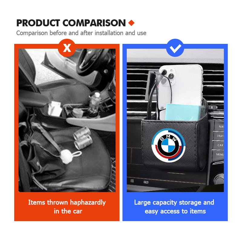 FA3-Car Phone Holder Pouch Hanging Storage Outlet Air Vent Trash Box For BMW X1 X3 E39 E46 E30 E36 E87 E60 E90 F26 G02 E70 F15 E53